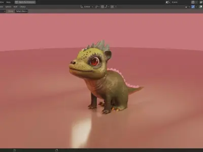 Baby Dragon 3D Model Low-poly 3D model