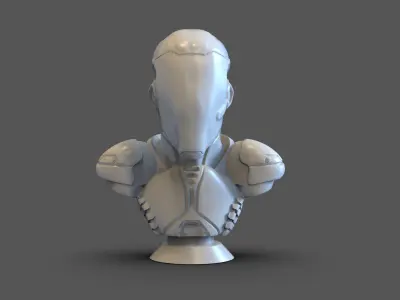 Cyborg Bust 3D print model buy