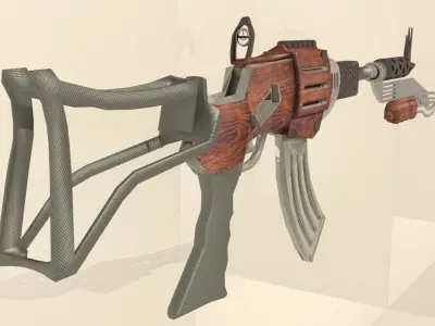 Mashine gun 3D model prototype design 3D model