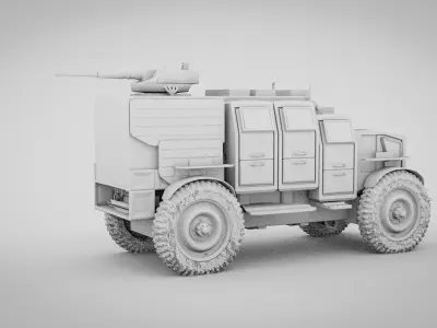 Post Appocalyptic Sci fi Fighter Truck 3D model