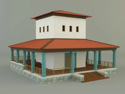 gallo roman temple of mars caturix 3D model