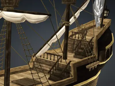 Roter Lowe Galleon Low-poly 3D Model Low-poly 3D model