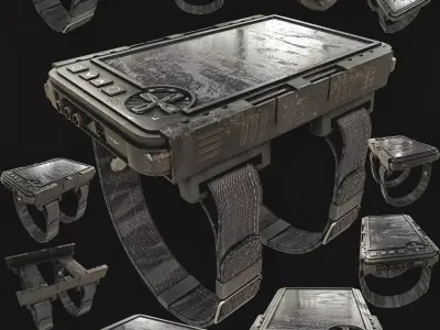 Military wrist tablet Low-poly 3D model