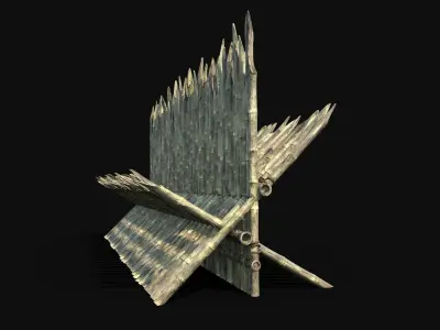 BAMBOO PALISADE WALLS FENCE SURVIVAL FORT GUARD CONSTRUCTION AAA Free low-poly 3D model