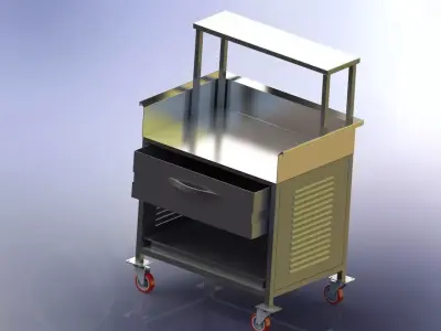 SS 304 Work Table with Overhead Shelf 3D model