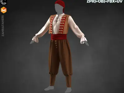 MENS PIRATE OUTFIT 3D model