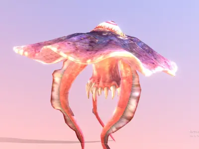 JellyFish seaMonster Mythical Creature Animation 3D model