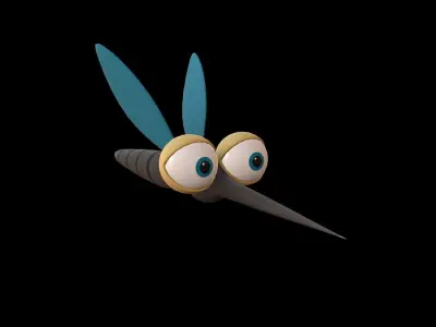Asset - Cartoons - Animal - Insect - Mosquito - Rig 3D model