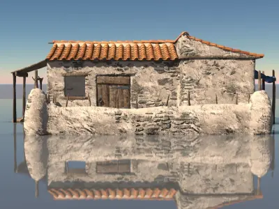 Peasan Greek House Low-poly 3D model