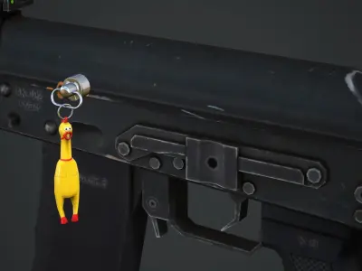 Screaming Chicken Weapon Charm - Low Poly Game Ready Low-poly 3D model