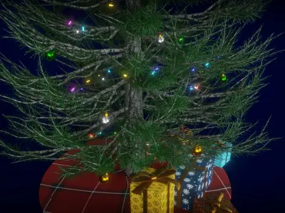 Christmas Tree and Gifts Free 3D model