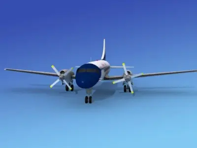 Convair CV-580 Trans Texas 3D model