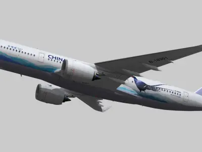 Airbus A350-900 XWB China airlines Syrmaticus Mikado livery Low-poly 3D model