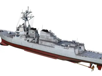 Arleigh Burke Flight III Destroyer DDG125 Low-poly 3D model