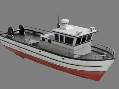 Lowpoly Fishing Boat Low-poly 3D model