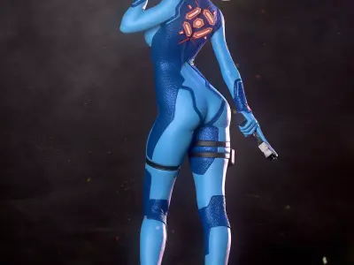 Metroid Samus Aran - With 3D print model