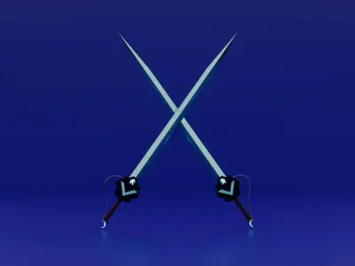 Fully Customizable Celestial Blade For Animation and Game 3D model