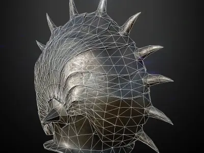 HELMET10 Game Ready helmet with spikes Low-poly 3D model