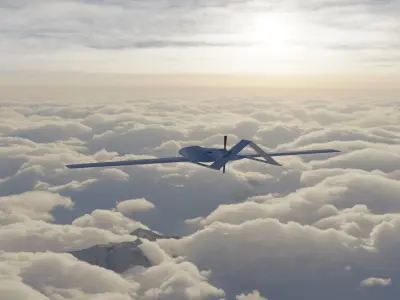 Bayraktar TB2 Ukrainian Navy Low-poly 3D model