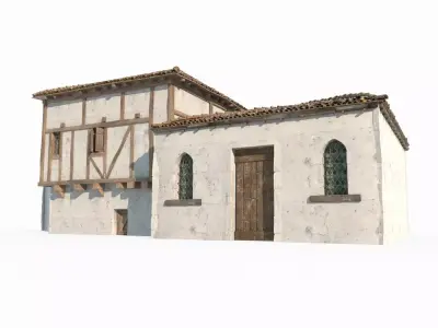 Medieval architecture seaside house 3D model