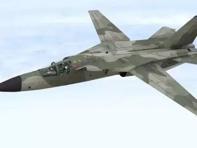 Fighter Jet Flying In Sky Plane V11 Low Poly 3D Model Low-poly 3D model