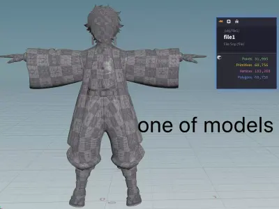 Ultimate AnimeDemon Slayer Character Pack 12 Hero 3D model