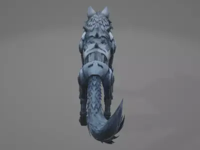 Robotic Wolf  - High Poly 3D model