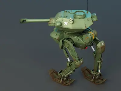 Tank Mech Low-poly 3D model