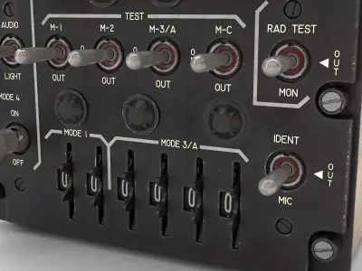 IDENTTIFICATION FRIEND OR FOR IFF CONTROL PANEL 3D model