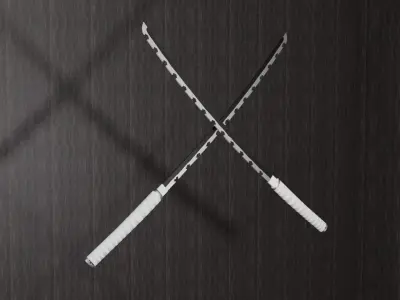 Demon Slayer Sword - Inosuke Nichirin blade  Low-poly 3D model