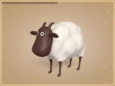 Cartoon Sheep Low-poly 3D model