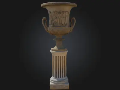 Grecian Urn with Figures  A Mythic Vessel from the Classical 3D model