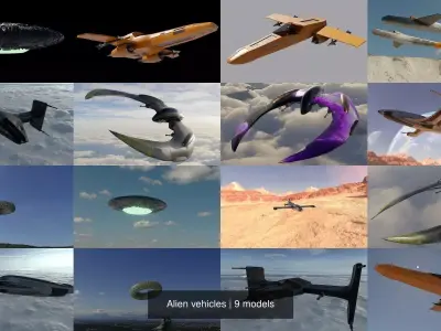 Alien vehicles 3D Model Collection