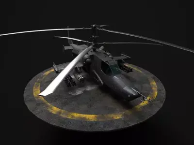 Ka-50 Attack Helicopter  Russian Military 3D Model 3D model
