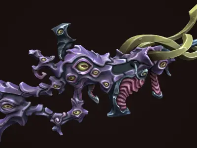 Ancient assault rifle Low-poly 3D model