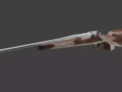 Low Poly Winchester Model 70 Non-Rigged Free low-poly 3D model Free low-poly 3D model