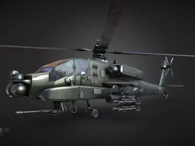 Apache AH-64 Attack Helicopter 3D model