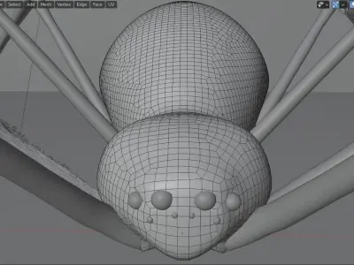 Spider high poly with long legs 3D model