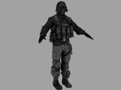 soldier alpha Low-poly 3D model