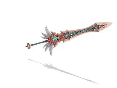 Angel Big Sword Low-poly 3D model