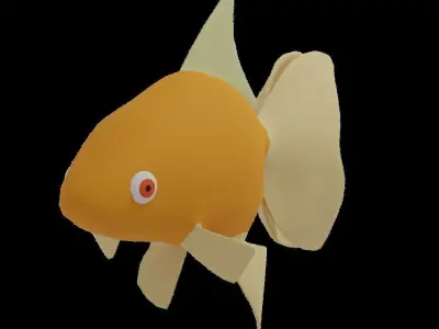 23 Low Poly Fish pack with icons Low-poly 3D model