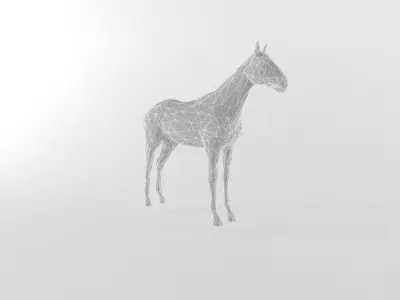 Horse Low Poly Mammal Stallion Animal Lowpoly Low-poly 3D model