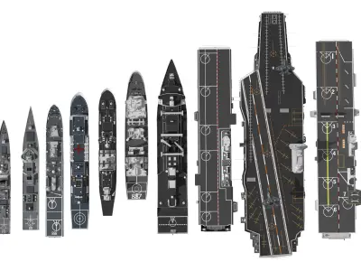 Chinese Navy 003 aircraft carrier Fujian new formation 3D model