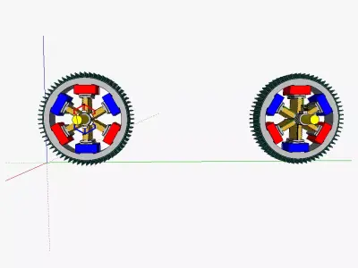 AT brushed electric motor alternator 3D model