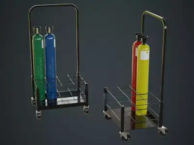 Gas Cylinder 3A Low-poly 3D model