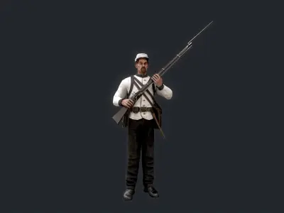 Soldier 4 version 2 Low-poly 3D model