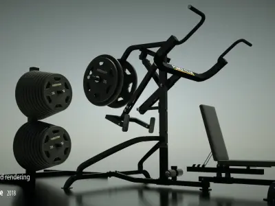 Gym Machine Back and Legs 01 3D model