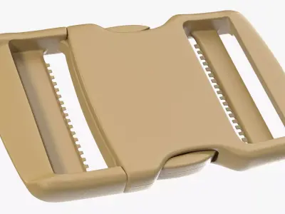 YKK Flat Dual Release Plastic Buckle Khaki 3D model