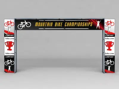 Road Scaffolding Commercial Banner low poly Low-poly 3D model