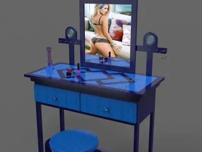 Vanity dressing table with drawers Free 3D model